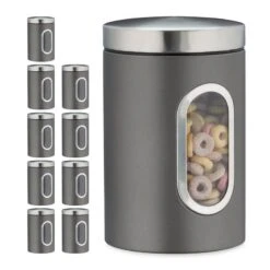 10x Bocaux En Métal Avec Fenêtre Noire -Umbraen Boutique 06c452cb816249d1b40c7fbdca1d2c08