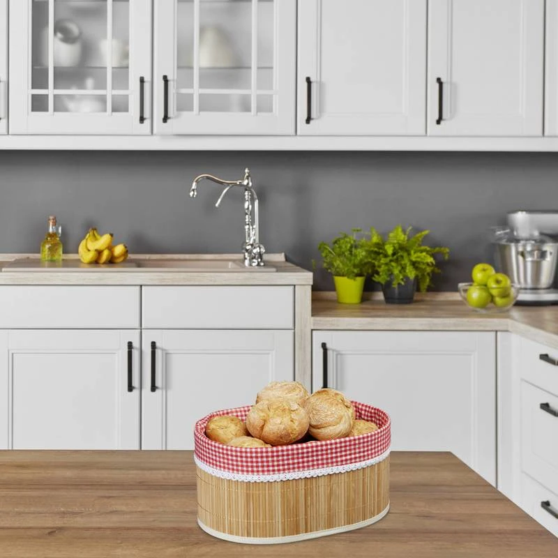 4x Corbeilles à Pain En Bambou 4 4x Corbeilles à Pain En Bambou – Image 2