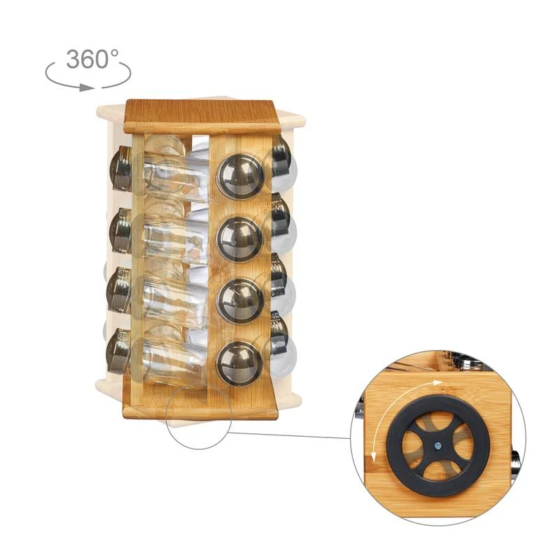 Carrousel à épices Porte-épices Bambou 8 Carrousel à épices Porte-épices Bambou – Image 6