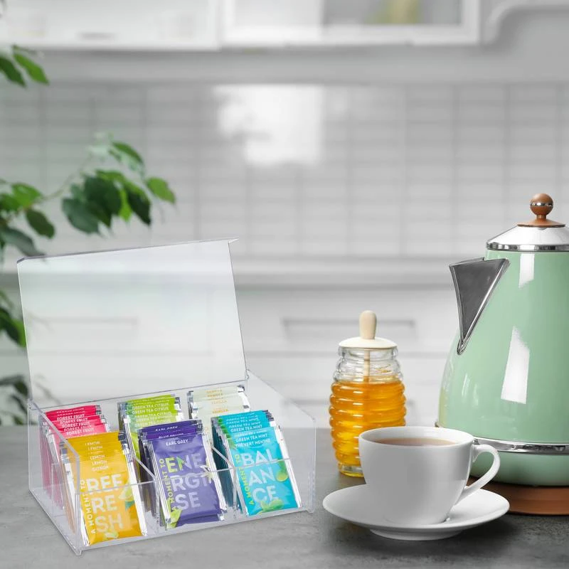 Boîte à Thé Transparente 6 Compartiments 4 Boîte à Thé Transparente 6 Compartiments – Image 2