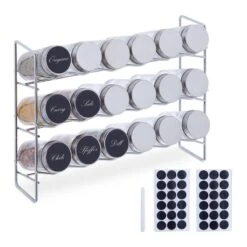 Étagère Avec 18 Pots à épices