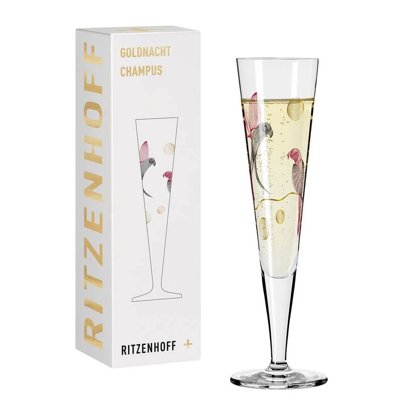 Flûte à Champagne Goldnacht Perroquets 4 Flûte à Champagne Goldnacht Perroquets – Image 2
