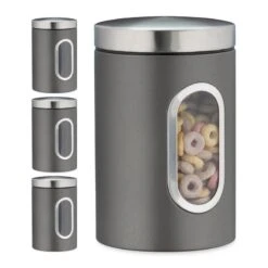 4x Bocaux En Métal Avec Fenêtre Noire 34 4x Bocaux En Métal Avec Fenêtre Noire -Umbraen Boutique 1a5940b93f06417b8031a17131473655