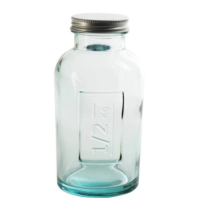 Pot En Verre Recyclé 0,5 L Avec Couvercl 3 Pot En Verre Recyclé 0,5 L Avec Couvercl