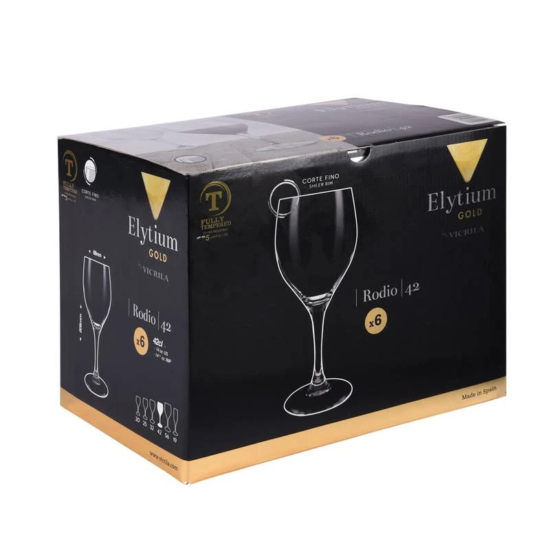 Verres à Pieds Trempés Rodio X6 4 Verres à Pieds Trempés Rodio X6 – Image 2