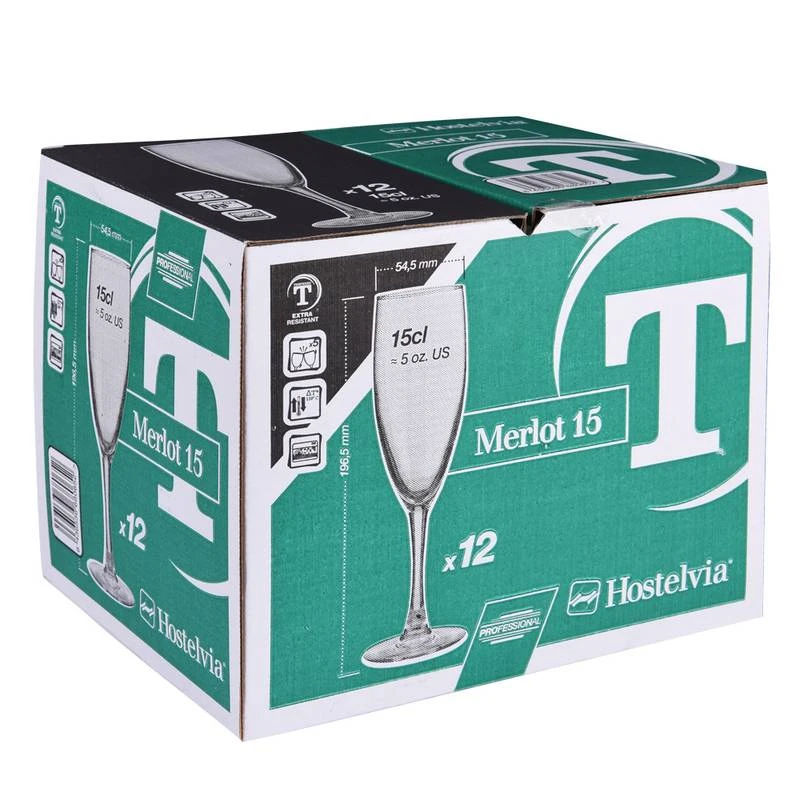 Flûtes à Champagne Trempées Merlot X12 4 Flûtes à Champagne Trempées Merlot X12 – Image 2