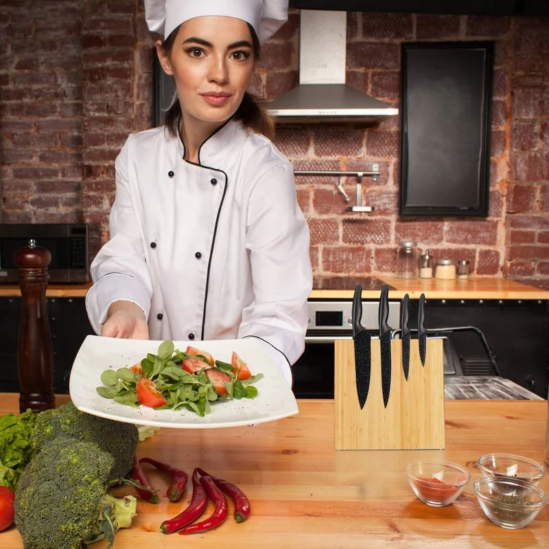 Bloc Couteaux Aimanté En Bambou 5 Bloc Couteaux Aimanté En Bambou – Image 3