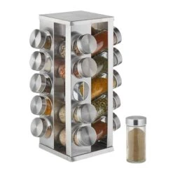 Tourniquet à épices Carré Avec 20 Pots 16 Tourniquet à épices Carré Avec 20 Pots -Umbraen Boutique 30e30b244482428c8010908e073f2469