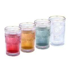 Lot De 4 Verres Avec Motif 400 Ml