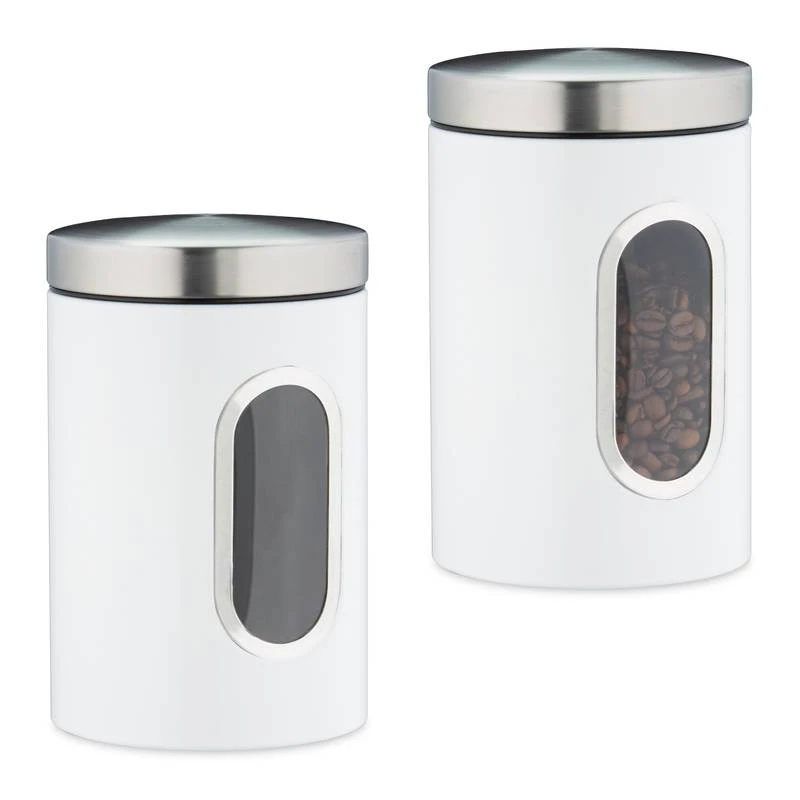 2x Bocaux En Métal Avec Fenêtre Noire 9 2x Bocaux En Métal Avec Fenêtre Noire – Image 7