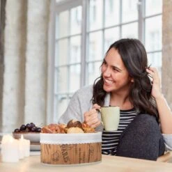 Corbeille à Pain En Bambou Et Tissu -Umbraen Boutique 3da599af73a24a49a052abfd80b36424