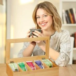 Boîte à Thé Bambou 5 Compartiments -Umbraen Boutique 4e9d21c2a6ba4fdfbfce2cbad53c9d24