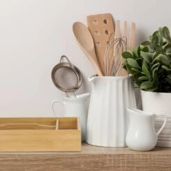 Bac à Couverts En Bambou Avec Poignée -Umbraen Boutique 57801472b10e4181a946203b3c279e6e