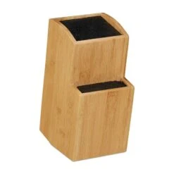 Bloc à Couteaux à 2 Niveaux En Bambou