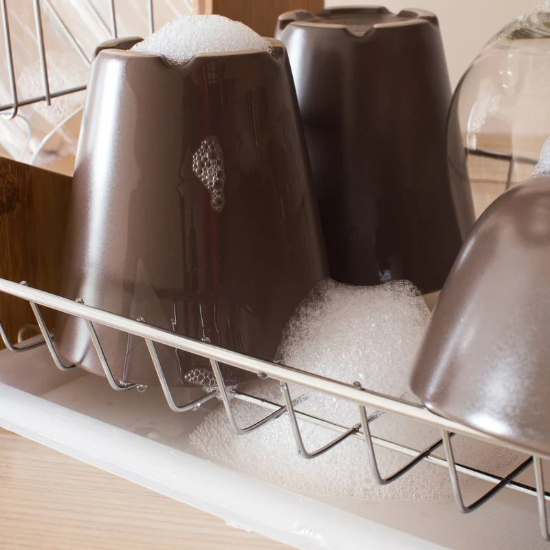 Égouttoir à Vaisselle 2 étages En Bambou 6 Égouttoir à Vaisselle 2 étages En Bambou – Image 4