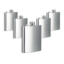 Lot De 5 Flasques En Acier Inoxydable