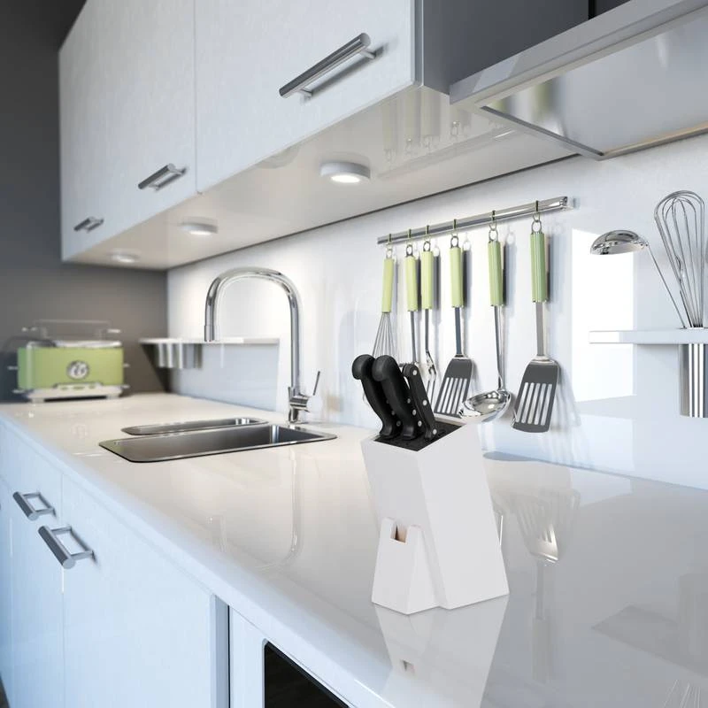 Bloc à Couteaux En Bambou Blanc 4 Bloc à Couteaux En Bambou Blanc – Image 2