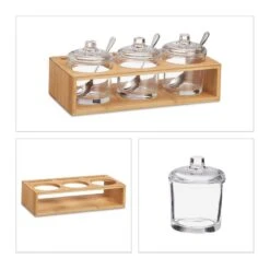 3 Pots à épices Avec Support En Bambou -Umbraen Boutique 82223ebd388f4c798446fc4296fcdfe3