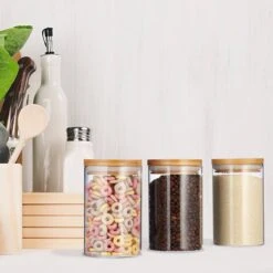 Jeu De 3 Pots De Stockage En Verre 800ml -Umbraen Boutique 839aa689822a42cfba8a0d5c1e3214ee