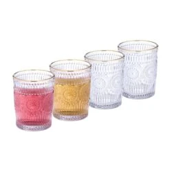 Lot De 4 Verres Avec Motifs 300 Ml