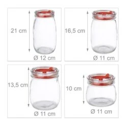 4x Bocaux En Verre Avec Couvercle -Umbraen Boutique 9d7e8bc5dc2d4c75956eda164af8a68a