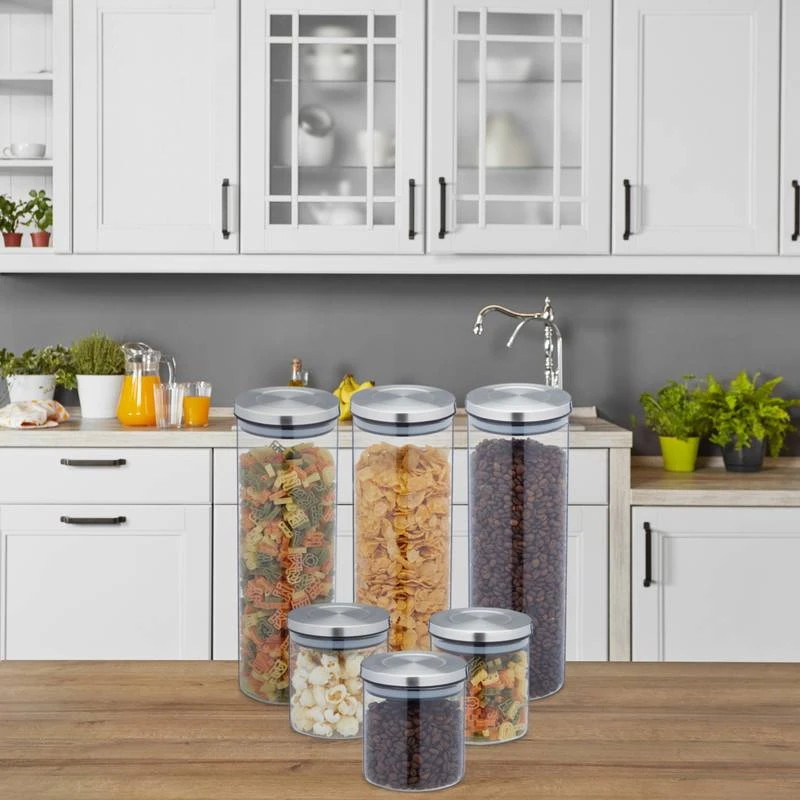 Lot De 6 Bocaux En Verre Avec Acier Inox 4 Lot De 6 Bocaux En Verre Avec Acier Inox – Image 2