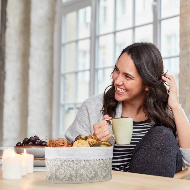 Corbeille à Pain En Bambou Motif Floral 5 Corbeille à Pain En Bambou Motif Floral – Image 3