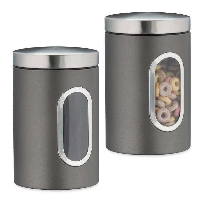 2x Bocaux En Métal Avec Fenêtre Noire 15 2x Bocaux En Métal Avec Fenêtre Noire – Image 13