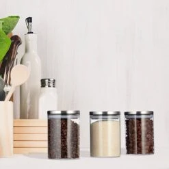 Pots De Stockage Jeu De 3 600 Ml Chacun -Umbraen Boutique ae94bcb6da954fc0bfdc5faa3b8b5cbf