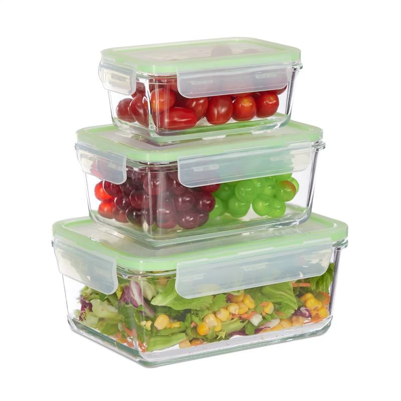 Lot De 3 Boîtes De Conservation En Verre 7 Lot De 3 Boîtes De Conservation En Verre – Image 5
