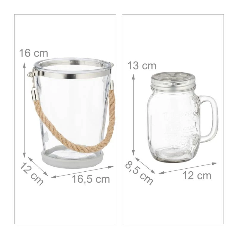 4 Jarres Avec Paille Et Couvercle 11 4 Jarres Avec Paille Et Couvercle – Image 9