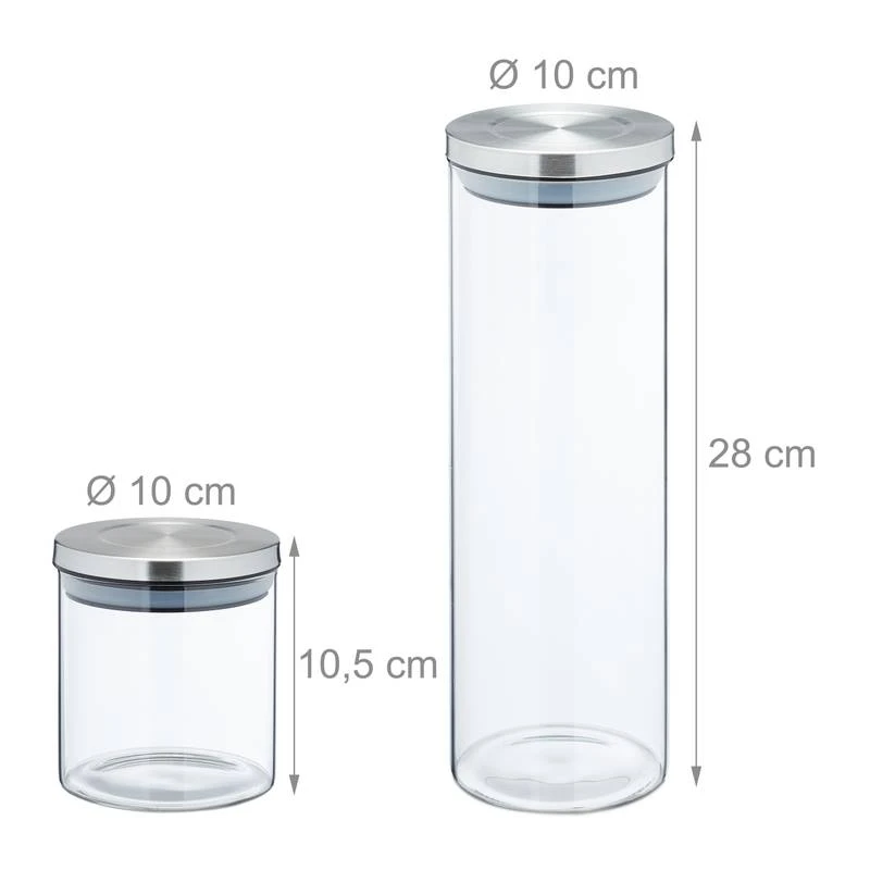 Lot De 6 Bocaux En Verre Avec Acier Inox 11 Lot De 6 Bocaux En Verre Avec Acier Inox – Image 9