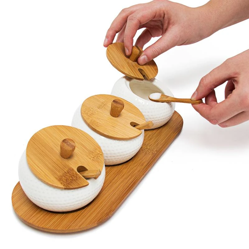 3 Pots D'épices JIAO En Céramique Bambou 6 3 Pots D'épices JIAO En Céramique Bambou – Image 4