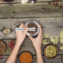 Mortier Pilon Acier Inoxydable -Umbraen Boutique de3833032d094edf9ec8e533219a4a0f