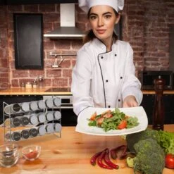 Étagère Avec 18 Pots à épices -Umbraen Boutique e3b18ed379484cd8b1ef20becf4485b5