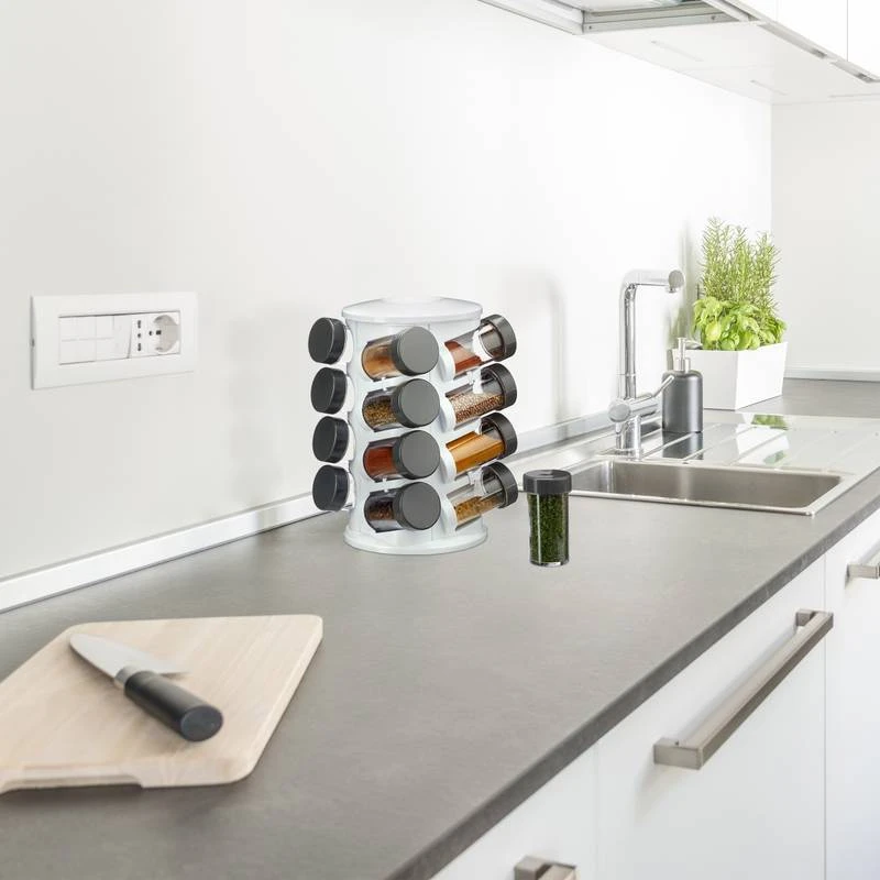 Carrousel à épices Blanc 16 Pots 4 Carrousel à épices Blanc 16 Pots – Image 2