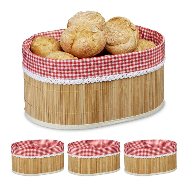 4x Corbeilles à Pain En Bambou 3 4x Corbeilles à Pain En Bambou