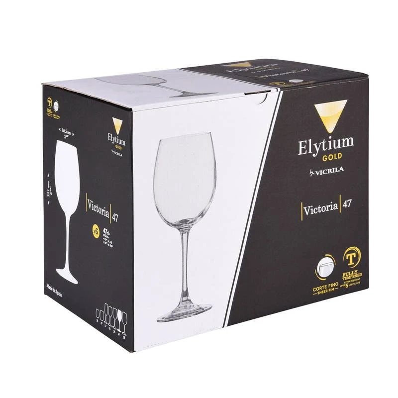 Verres à Pied Trempés Victoria X6 4 Verres à Pied Trempés Victoria X6 – Image 2