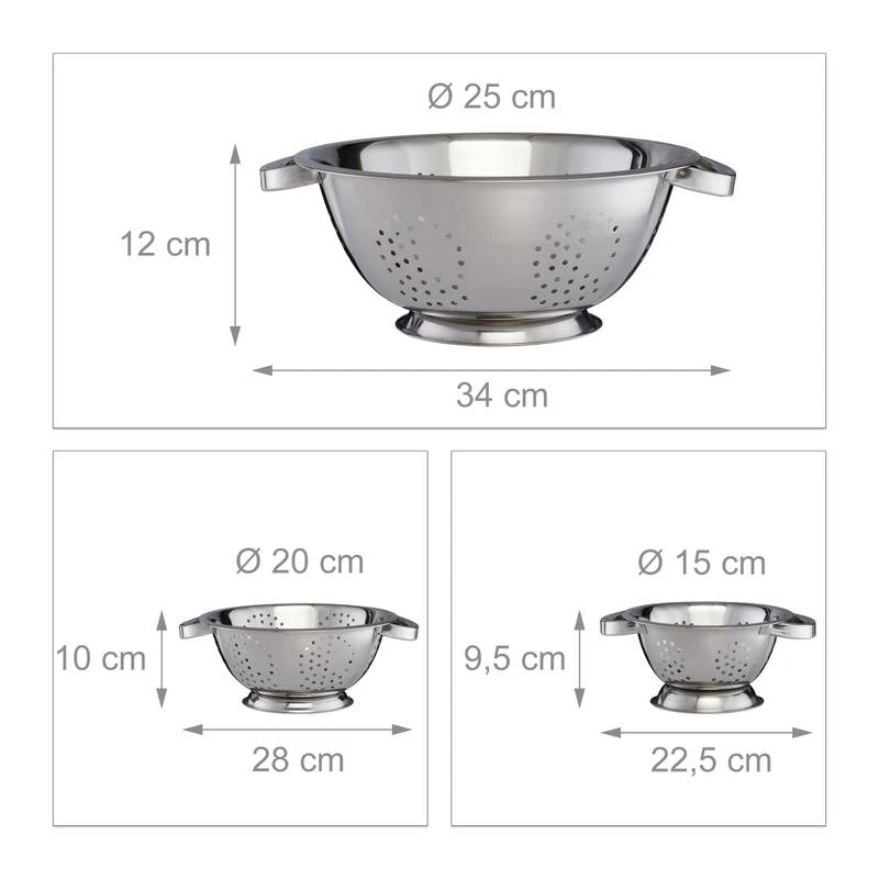 Passoire Pâtes Lot De 3 10 Passoire Pâtes Lot De 3 – Image 8