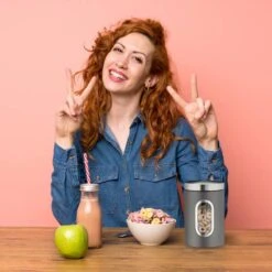 1x Bocal En Métal Avec Fenêtre Blanc -Umbraen Boutique f5e1d5b5b38f49c4a61338ed73bcc71a 3