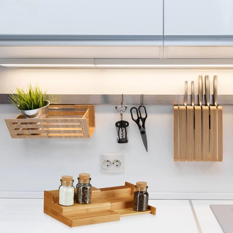 Étagère Épices Bambou 3Étages Extensible 4 Étagère Épices Bambou 3Étages Extensible – Image 2